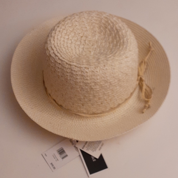 NINE WEST STRAW HAT Natural  UPF 50  Mid Size Brim Packable - Picture 2 of 3